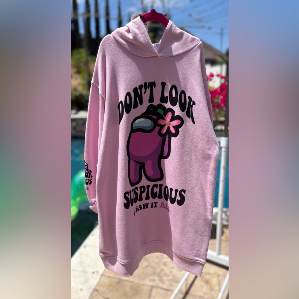 Zara Among Us Pink Sweatshirt with Graphic Design